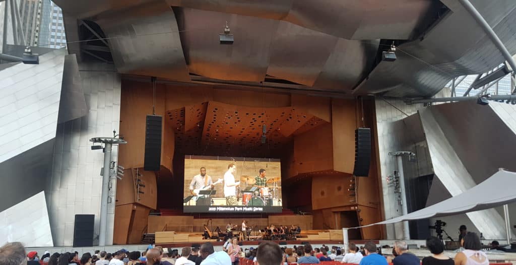 Outdoor concert at Jay Pritzker Pavilion in Chicago